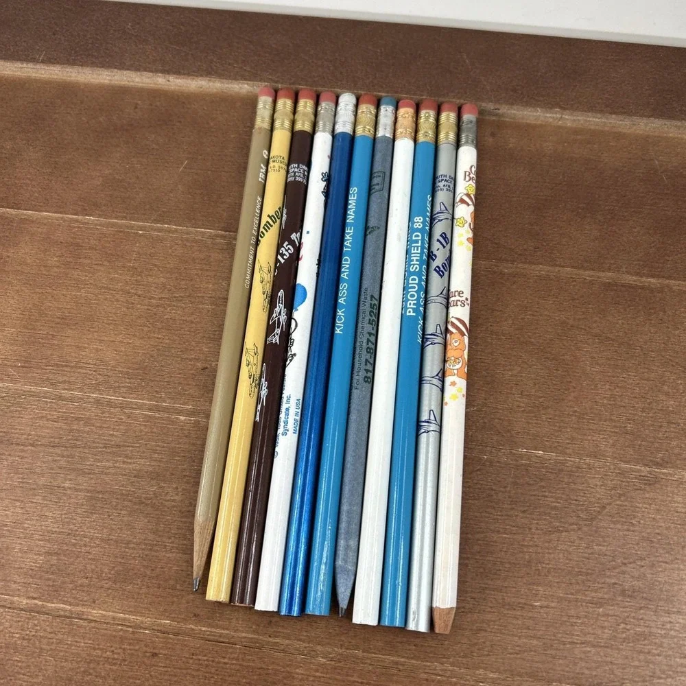 Set of 11, Vintage Collectible‎ Pencils Lot, Snoopy Car Bears IBM Garnier Pony+